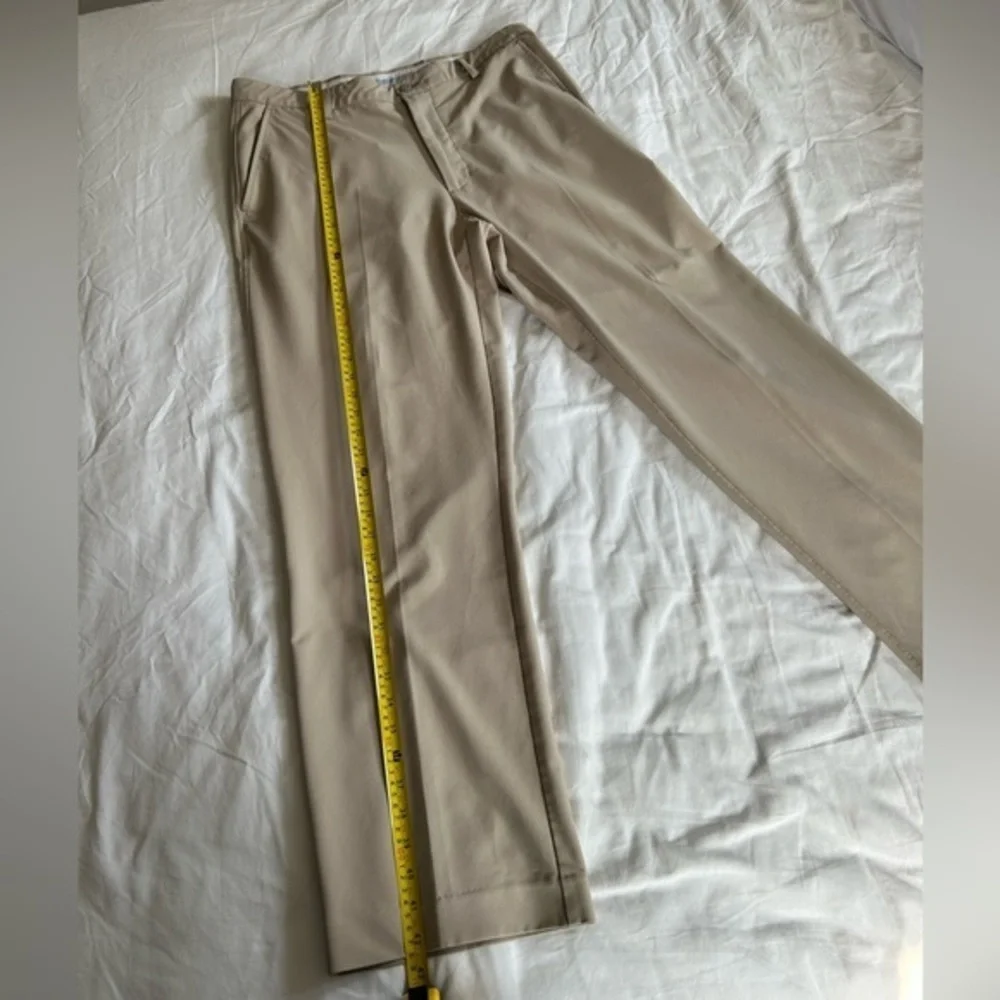 FootJoy Mens‎ Pants Beige 35x32 Stretch Polyester Chino Golf Flat Front Pants
